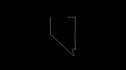 Neon nevada map, Nevada state map icon 4k animation. Stock Footage 321532644