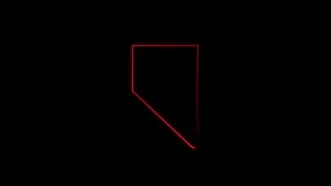 Neon Nevada map, Nevada state map icon 4k animation. 스톡 동영상 321532690