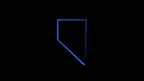 Neon Nevada map, Nevada state map icon 4k animation. Stock-Footage 321532693
