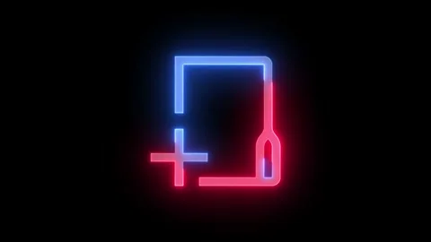 Neon new folder icon blue red color glowing animation black background Stock Footage 267967179
