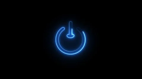 Neon New Power button turning on and off ,looping animation. Power icon animated Stock Footage 294206921