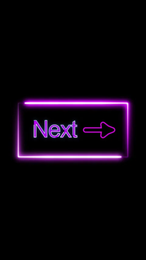 Neon next button animation glowing sign seamless loop motion graphics verti.. Stock Footage 344285990