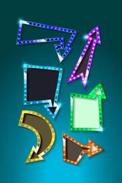 Neon Night Arrows Stock Illustration