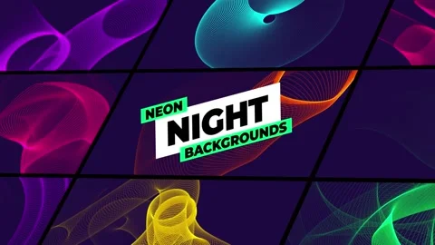 Neon Night Backgrounds After Effects stock