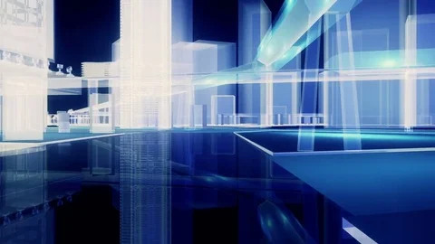 Neon Night City. Stock Footage 72563977
