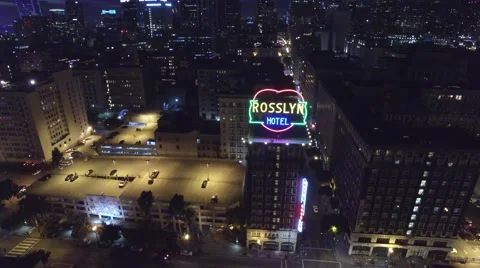 Neon night drone Stock Footage 55275824