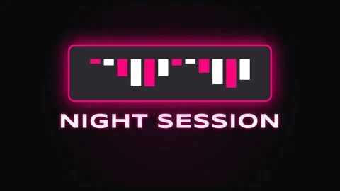 Neon Night Session Graphics: Retro Synth Wave Background Animation Stock Footage 337501208