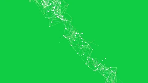 Neon node ribbon entering top-right, growing and moving down-left on Stock Footage 337142583