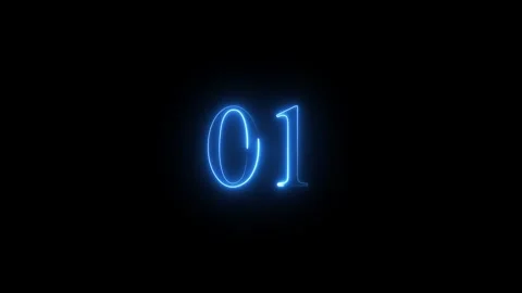 Neon number 01 animated video Stock Footage 294532049