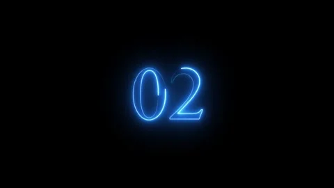 Neon number 02 animated video Stock Footage 294532069