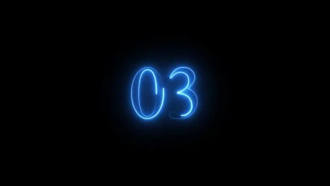 Neon number 03 animated video Stock Footage 294532064