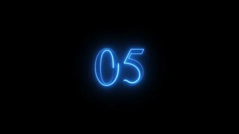 Neon number 05 animated video Stock Footage 294532091