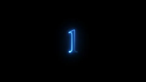 Neon number 1 animated video Stock Footage 294532055