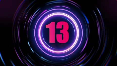 Neon number 13 animation Stock Footage 337602657