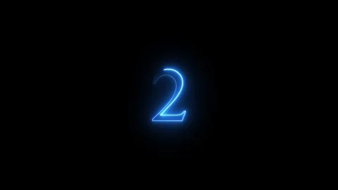 Neon number 2 animated video Stock Footage 294532059