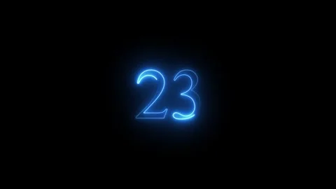 Neon number 23 animated video Stock Footage 293727445