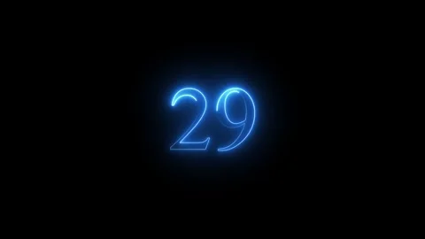 Neon number 29 animated video Stock Footage 293727481