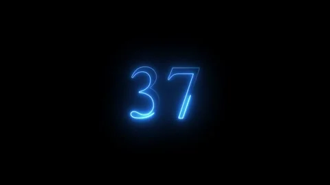 Neon number 37 animated video Stock Footage 293727652