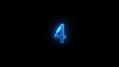 Neon number 4 animated video Stock Footage 294532067
