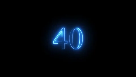 Neon number 40 animated video Stock Footage 293727660