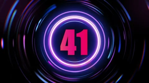 Neon number 41 transitions Stock Footage 337611645