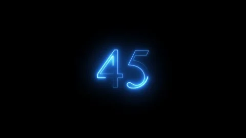 Neon number 45 animated video Stock Footage 293727671