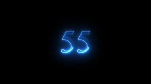 Neon number 55 animated video Stock Footage 293727697