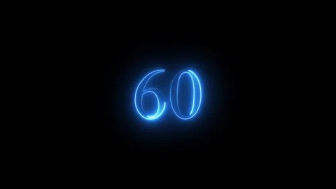 Neon number 60 animated video Stock Footage 293727653