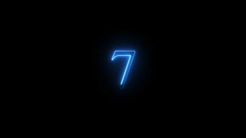 Neon number 7 animated video Stock Footage 294532099