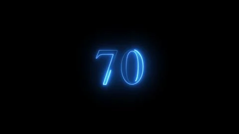 Neon number 70 animated video Stock Footage 293727780