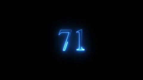 Neon number 71 animated video Stock Footage 293727775