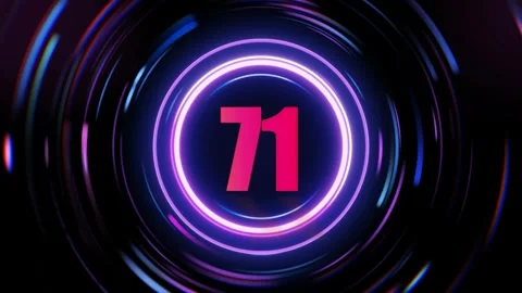Neon number 71 transitions Stock Footage 337602696