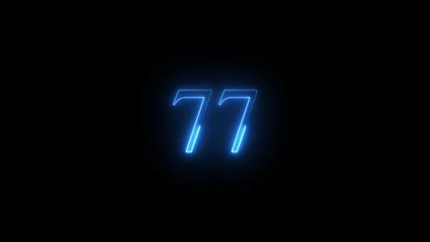 Neon number 77 animated video Stock Footage 293727787