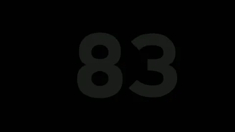 Neon number 83 eighty three sign symbol modern animation motion graphics Stock Footage 284710828