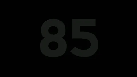 Neon number 85 eighty five sign symbol modern animation motion graphics Stock Footage 284711613