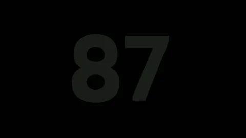 Neon number 87 eighty seven sign symbol modern animation motion graphics Stock Footage 286712218