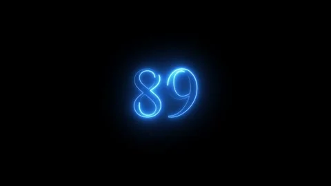 Neon number 89 animated video Stock Footage 293727962