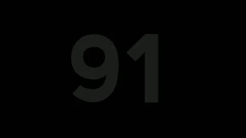 Neon number 91 ninety one sign symbol modern animation motion graphics Stock Footage 287422250