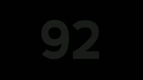Neon number 92 ninety two sign symbol modern animation motion graphics Stock Footage 287420570