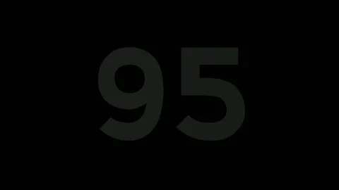 Neon number 95 ninety five sign symbol modern animation motion graphics Stock Footage 287420813