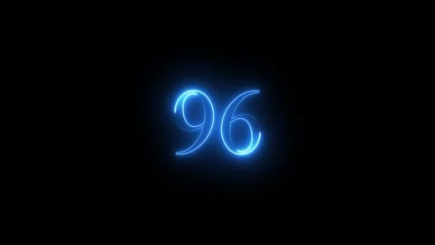Neon number 96 animated video Stock Footage 293727983