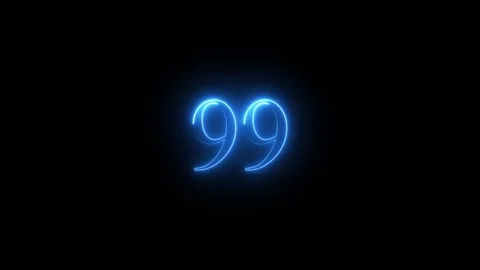 Neon number 99 animated video Stock Footage 293727993