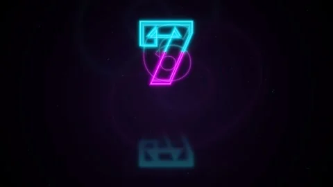 Neon Number Ten Countdown Glowing on Dark Background Stock Footage 331816834