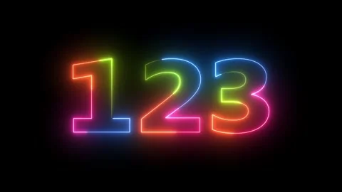 Neon numbers 123 count down motion Vidéo 330512791