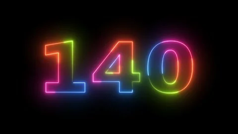 Neon numbers 140 light motion Vidéo 330556513