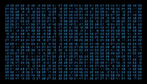 Neon numbers abstract nixie clock Stock Illustration