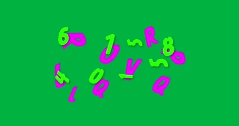 Neon numbers and letters animate, symbolizing data processing. Stock Footage 325294945