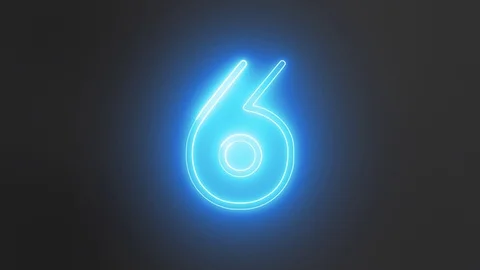 Neon Numbers Blue 2 Stock Footage 104741328