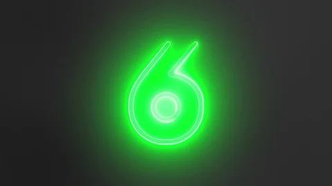 Neon Numbers Green 2 Stock Footage 104741837