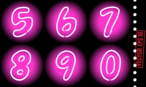Neon numbers Stock-Illustration